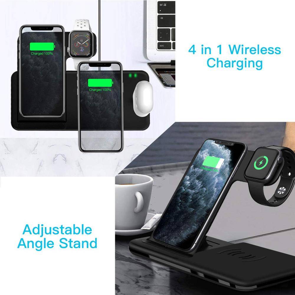 Foldable Fast Wireless Charger Stand For Phone and Watch Mobile Phone Chargers Wireless Chargers cb5feb1b7314637725a2e7: Style1 15W Black|Style1 15W White|Style2 10W Black|Style2 10W White