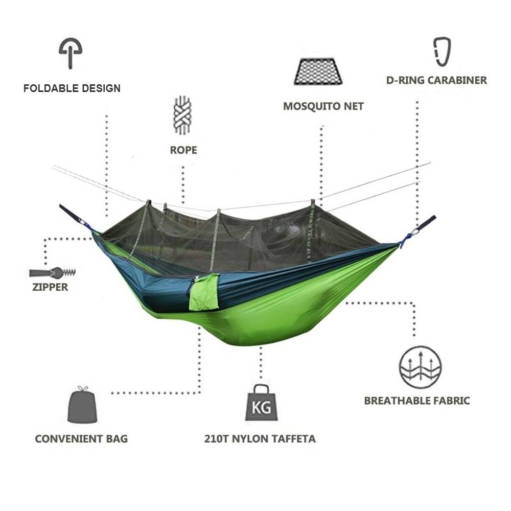 Hammock With Mosquito Net Other Products cb5feb1b7314637725a2e7: Army Green|Blue|Bright Green