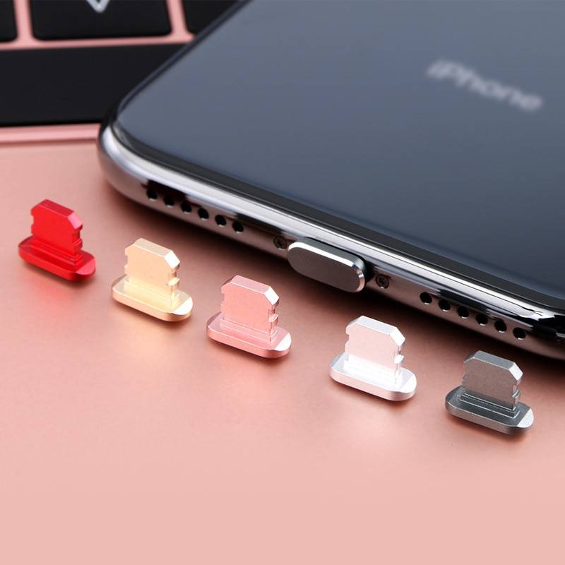 Metal Charger Port Anti Dust Plug Dust Plug Other Phone Accessories cb5feb1b7314637725a2e7: Black|Gold|Random|Red|Rose Gold|Sliver