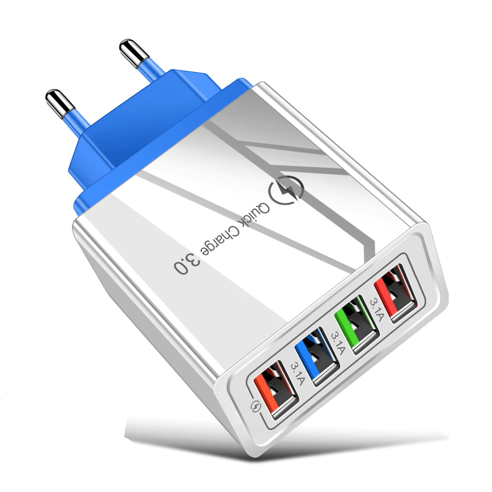 Quick Charge 4-USB Wall Charger Mobile Cases Mobile Phone Cables Mobile Phone Chargers Phone Bags & Cases Phone Screen Protectors fd7acb3515ad33fc8f6d6c: EU|US