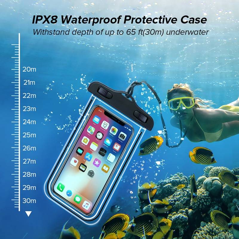 IP68 Waterproof Phone Pouch cb5feb1b7314637725a2e7: Black|Blue|Orange|Purple