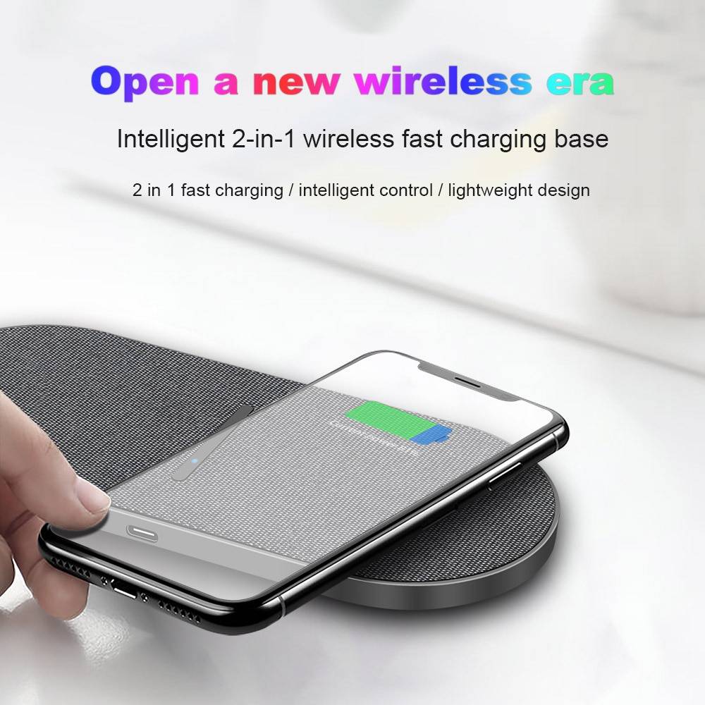 2 in 1 Dual Wireless Fast Charging Pad Mobile Phone Chargers Wireless chargers cb5feb1b7314637725a2e7: Dual 10W|Dual 15W|Dual 20W