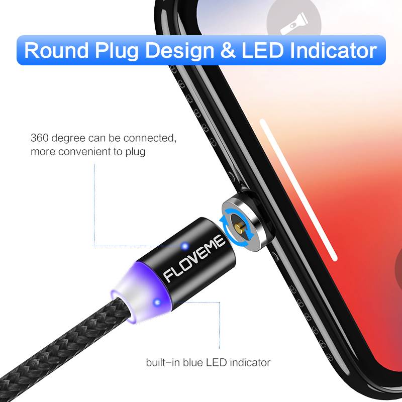 Magnetic Design Multi Type Cable with LED Indicator Mobile Phone Cables 1ef722433d607dd9d2b8b7: Outside US