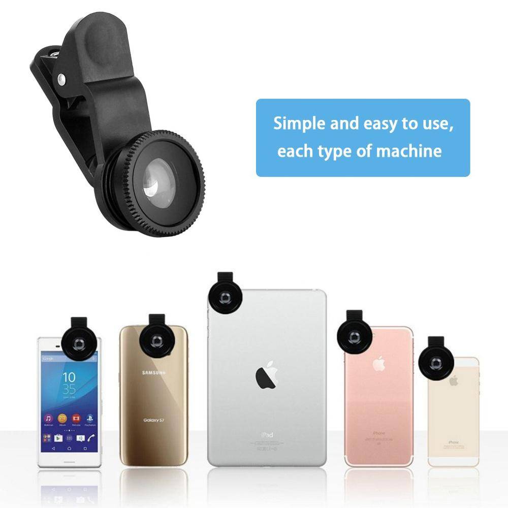 Universal 3 in 1 Wide Angle Lenses for Smartphones cb5feb1b7314637725a2e7: Black