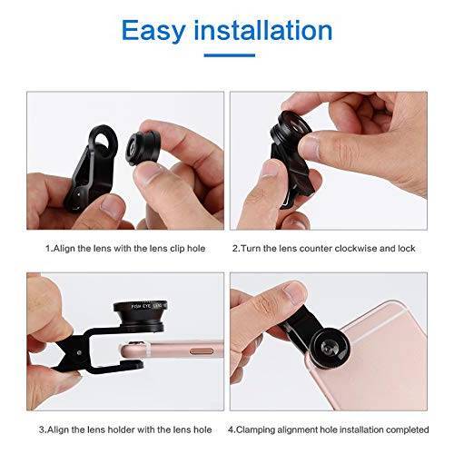 Universal 3 in 1 Wide Angle Lenses for Smartphones cb5feb1b7314637725a2e7: Black