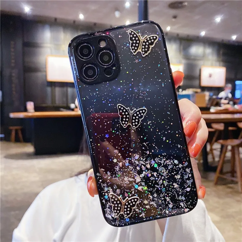 3D Bling Butterfly Soft Silicone Case for iPhone